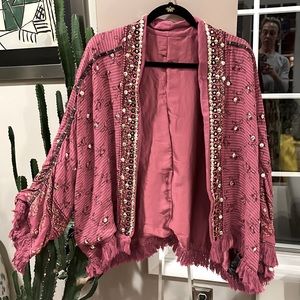Free People sequined wide sleeved jacket Size Large